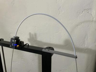 Ender 3 V3 KE Filament Sensor Mount with PTFE Guide - Longer Side Arm Remix   