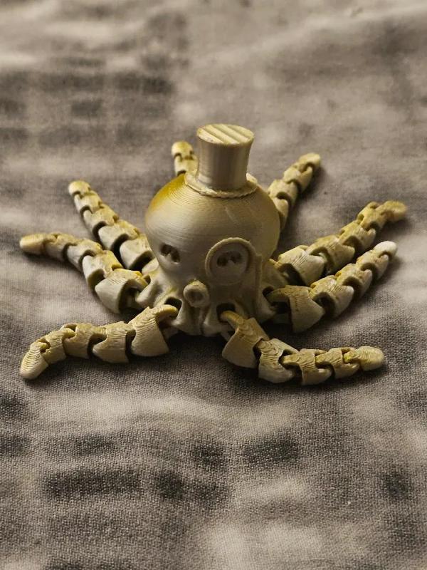 Cute Mini Octopus with Top Hat and Monocle   