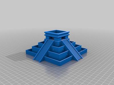 Aztec temple plant pot with some waterways