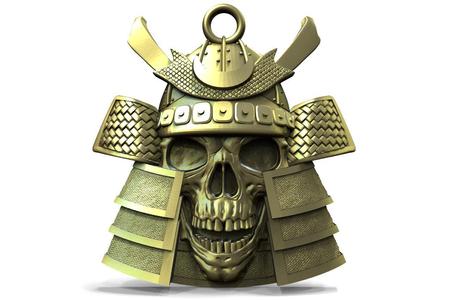 Samurai skull pendant