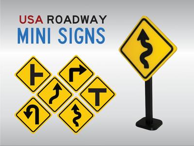 Caution Arrows - US Road Mini Signs