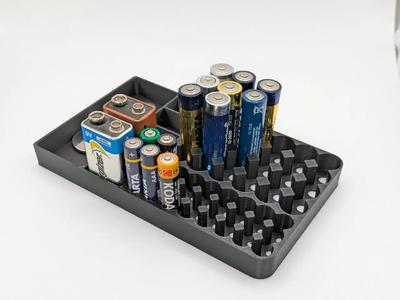 compact battery organizer 54g (24xAA 24xAAA 5x9V)   