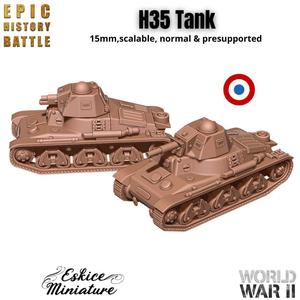 H35 tank with 2 turrets - 15mm for EHB