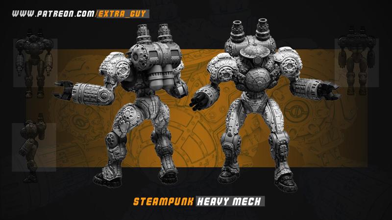 Steampunk Heavy Mech 100mm and 140mm