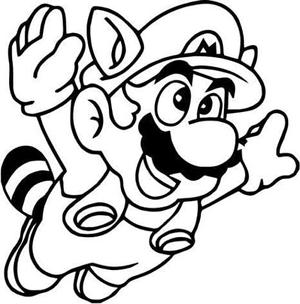 Raccoon Mario wall art