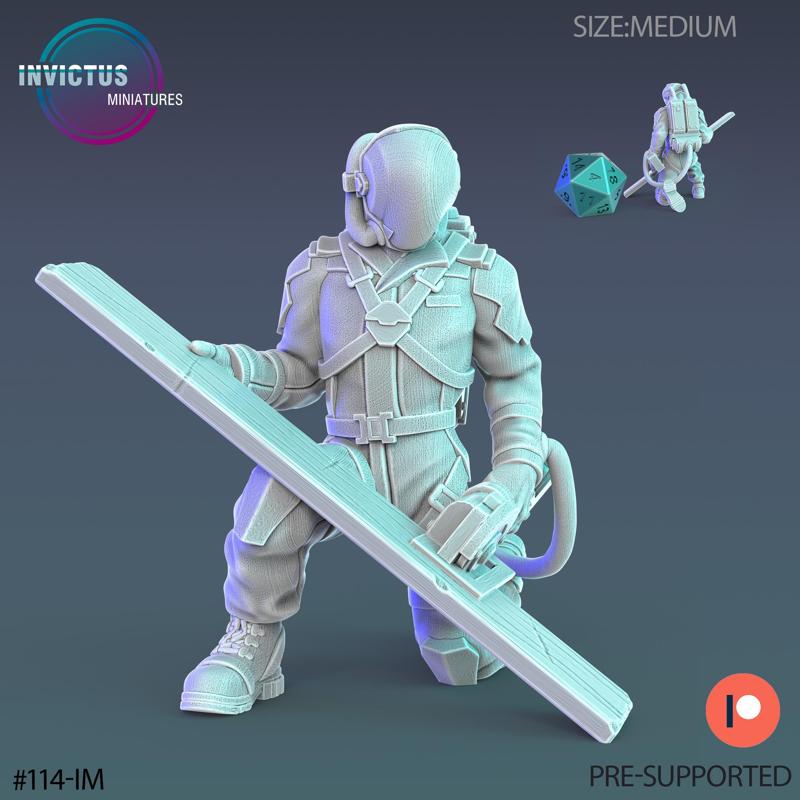 Human Worker Wood / Space Colonist / Alien Villager / Cyberpunk Warrior / Invasion Army / Trooper Attack / Sci-Fi Encounter