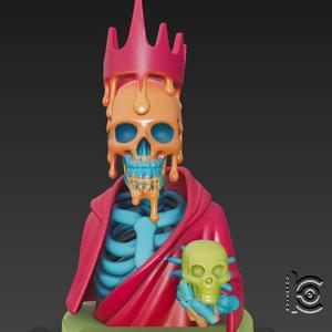 Melting Skull King - 3D Model for Printing