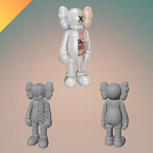 Half Anatomy KAWS – STL, OBJ, and GLB 3D Print Model