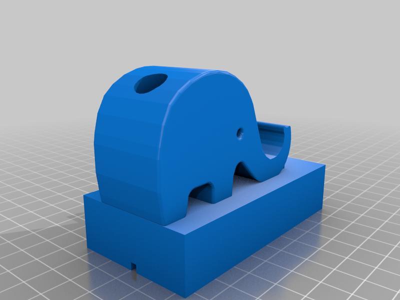Elephant phone holder with stylus holder and cable