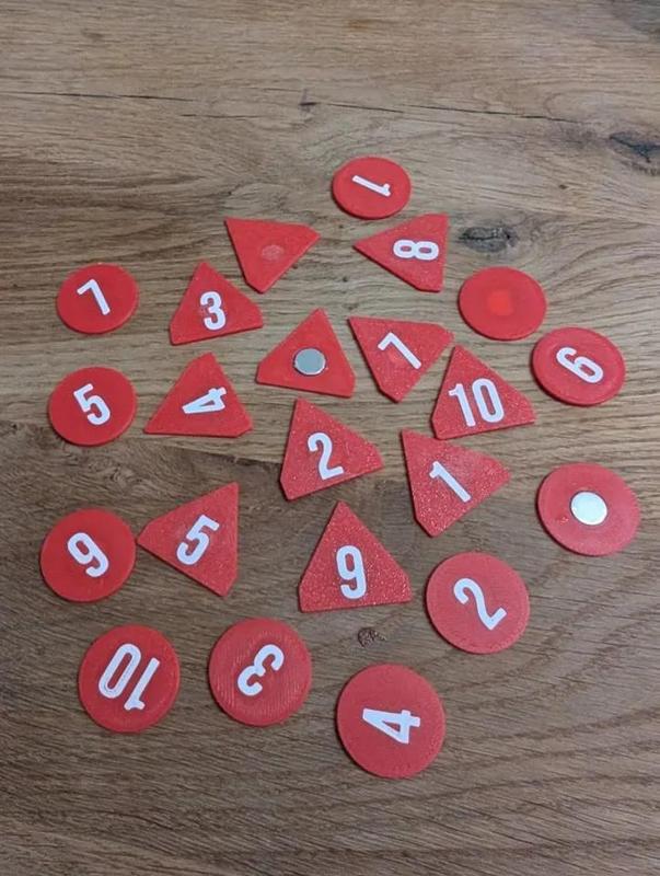 Taktische Zeichen Nummerierung für Kartenmarkierung, Schadenskonto und Memo mit Magnet / Neodym Aussparrung   