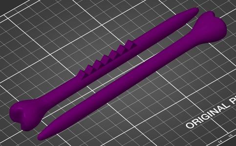 Easy print pin for Skull Hairpin