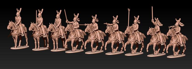 Napoleonic french cuirassiers in helmets