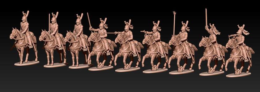 Napoleonic french cuirassiers in helmets