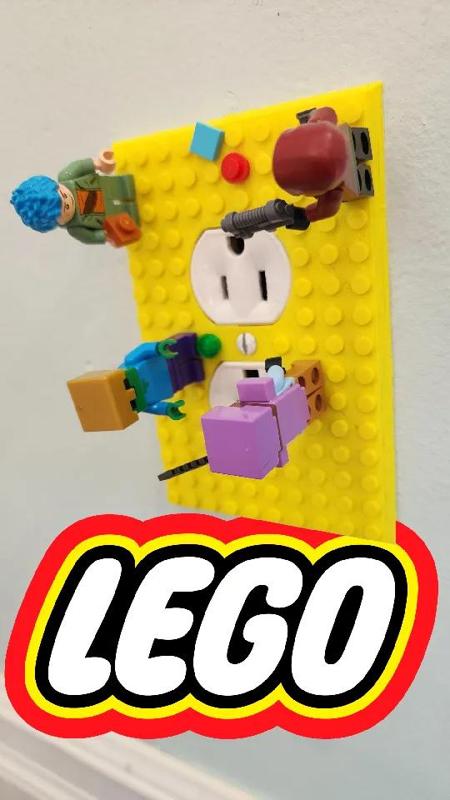Lego Outlet Cover (US) - correct scale, Lego compatible   