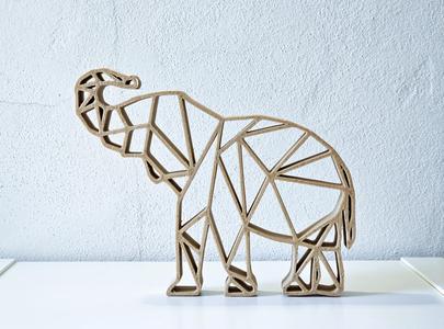 Elephant line sculpture