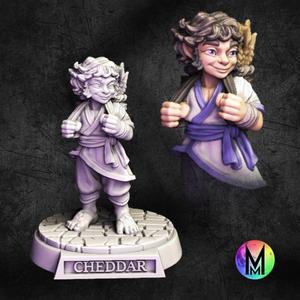 Halfling male townsfolk - Cheddar the Halfling traveler - Male Halfling