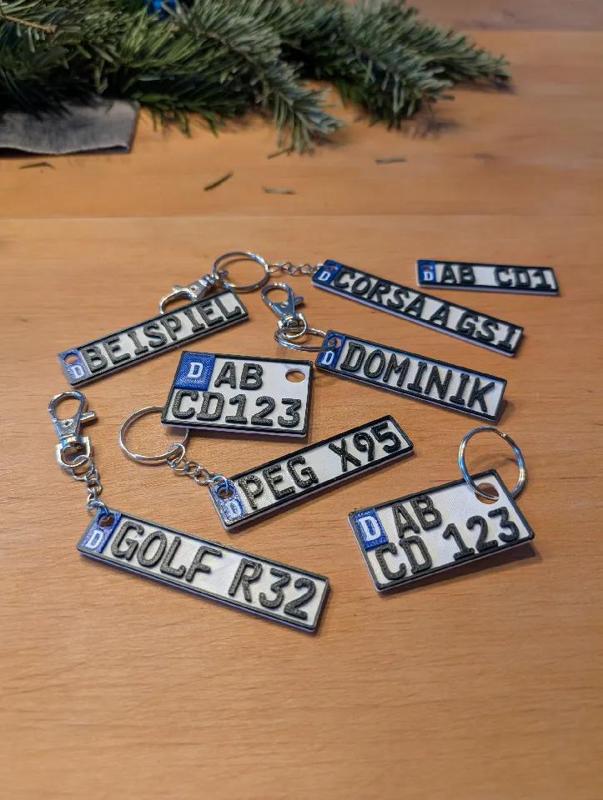 Editable Car Euro Plate Kennzeichen Auto Bike Quad Motorrad Keychain Schlüsselanhänger   