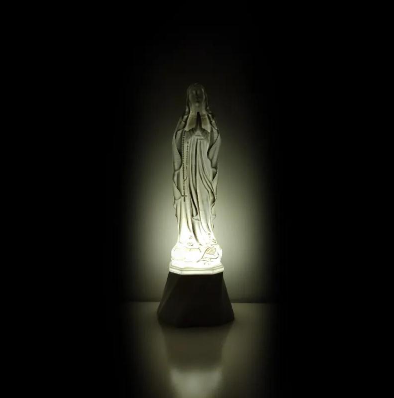 Virgin Mary with led light base   