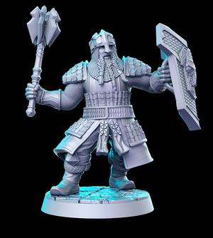 PRE-SUPPORTED Dwarf Mace - 32mm - DnD