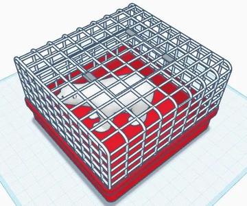 Cage with polar bear   