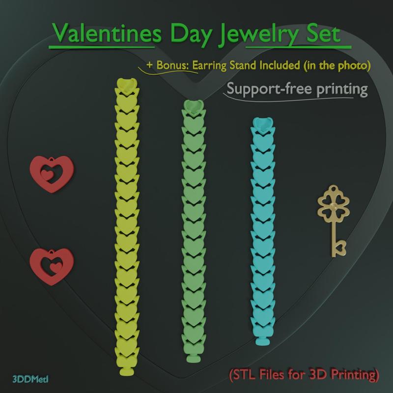 Valentines Day Jewelry Set (Prints without supports)
