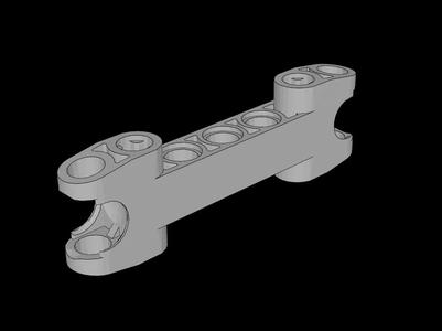 Lego Compatible (50898.dat) Technic Axle and Pin Connector 2 x 7 with 2 Ball Joint Sockets Rounded Ends   