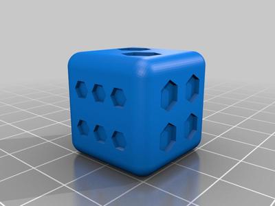 dice with hexagonal dice eyes.