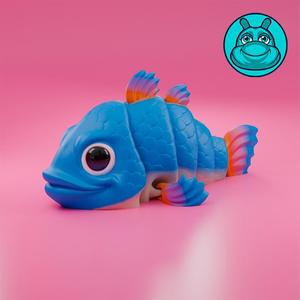 Artculated Flexi Fish Print in Place