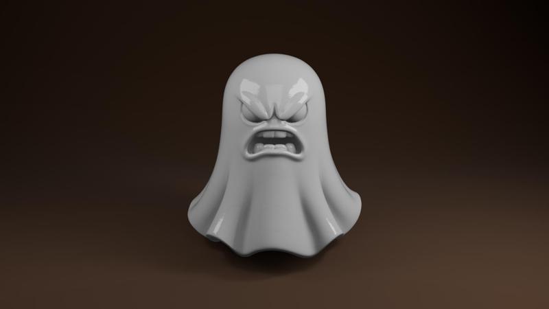 Angry Ghost 3D Model for Printing - Spooky Halloween Decor, Scary Ghost Figurine STL