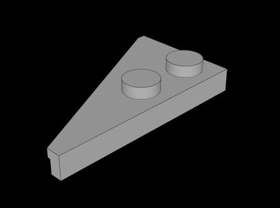 Lego Compatible (65426.dat) Wing  2 x  4 Right with Truncated Tip   