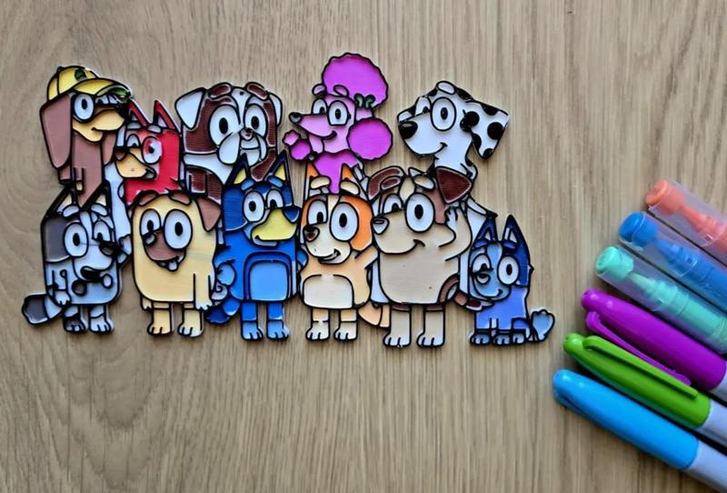 Bluey And Friends DIY Coloring   