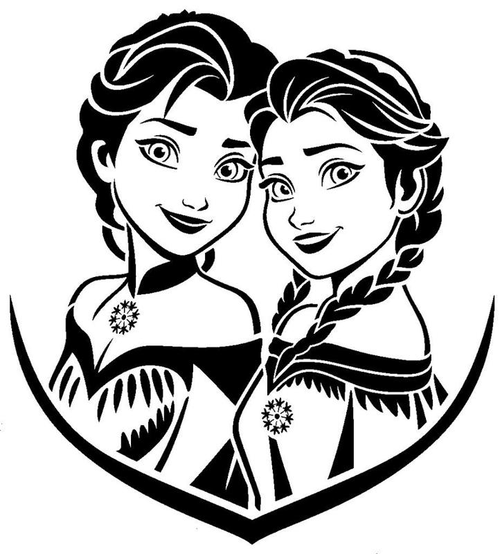 Anna and Elsa stencil 6