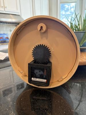 Weekday-Clock inserted into an old clock frame