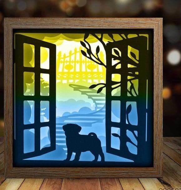 Dog Heaven Rainbow Bridge light box 