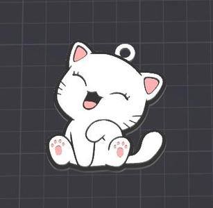 cute cat - keychain / necklace charm (free for commercial use)
