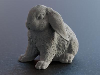 Cute easter Bunny Rabbit hanging ears sculpture / Süßer Osterhase mit hängenden Ohren