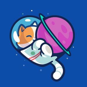 Space cat / Cat lover keychain
