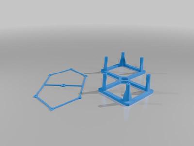 Biquad antenna 1280MHz single piece print