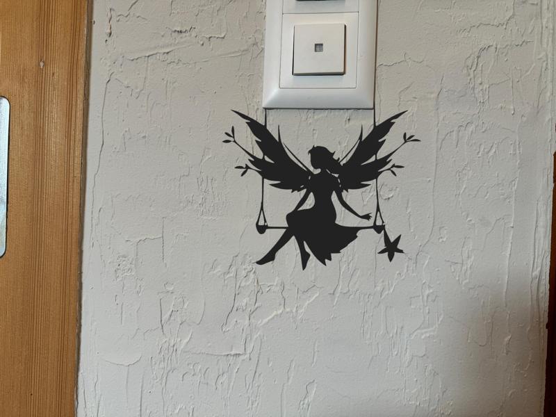 Wall and switch decor fairy on swing