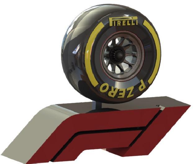 Neumatico, rin y base de F1 (Neumatico giratorio)