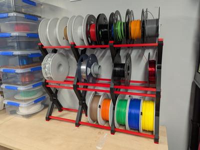 Modular Fully Printed Filament Spool Shelf Holder