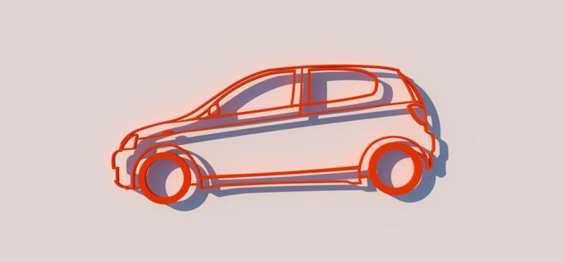 2005 Toyota Echo Vitz Yaris Silhouette Outline Decor