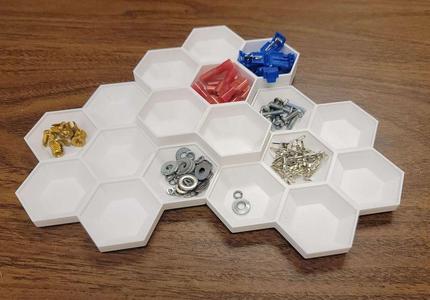 Hex Parts Tray Stackable