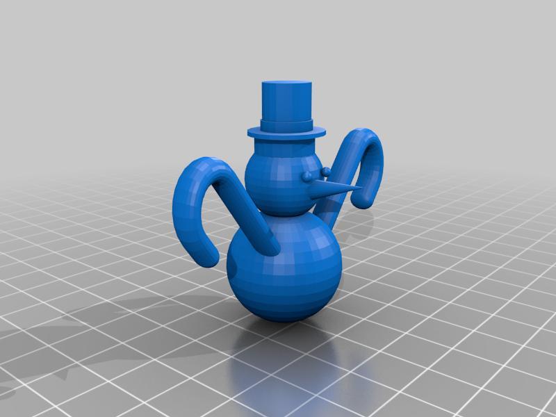 snow man with two canes