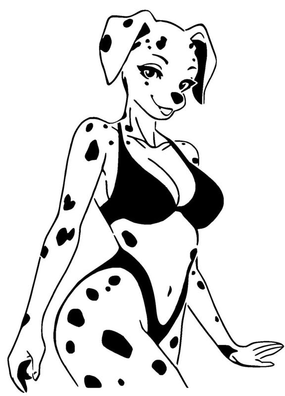 Dalmatian girl stencil