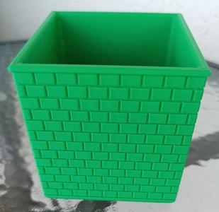 Square pencil case with brick imitation