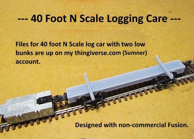 N Scale Logging Car with low bunks...