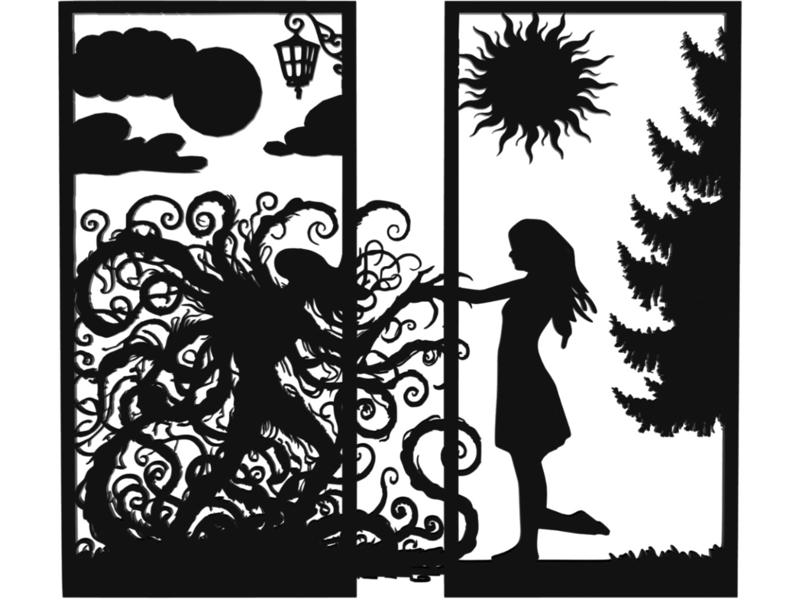 Cthulhu + Woman in Love Silhouette Wall Decoration