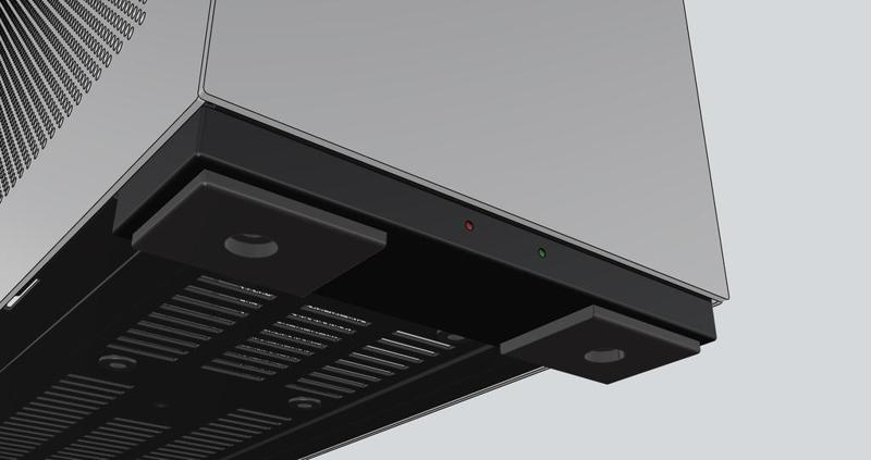 Lian Li A4-H2O riser feet with holes for Power & HDD LEDs.