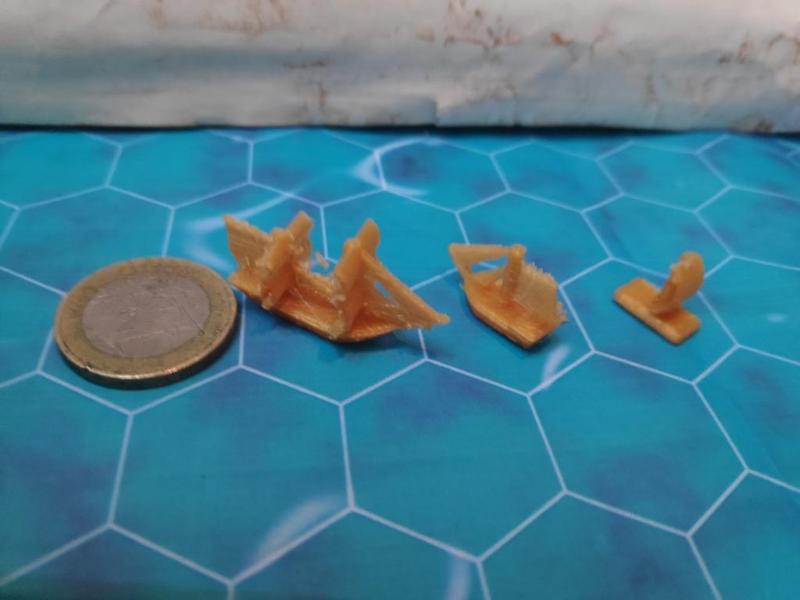 Small ship models for pirate borg